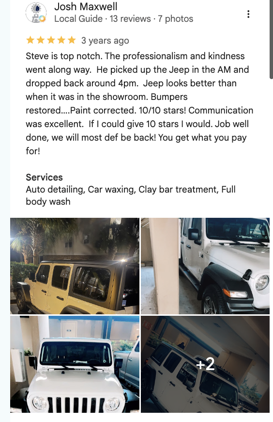 Google review screenshot for Josh Maxwell